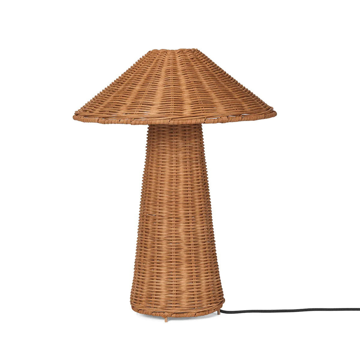 Lámpara de Mesa Seta de Ratán – Diseño Artesanal Nórdico