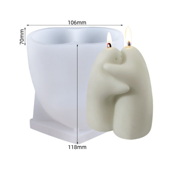 Molde de Silicona para Velas Decorativas – Diseño Abrazo