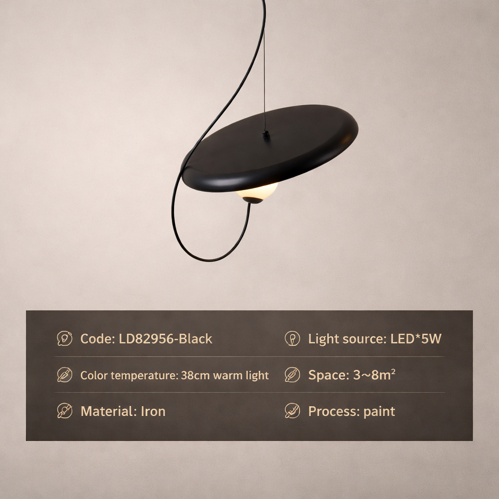 Lámpara Colgante Minimalista – Disco de Metal