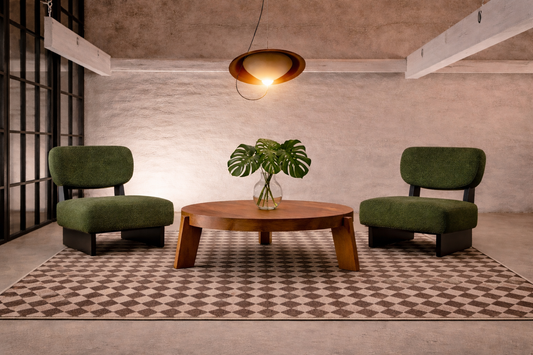Pack 2 Sillones de Acento – Tapizado Verde y Base de Madera Negra