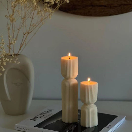 Vela Ritual Calm – Diseño Geométrico en Soja Natural