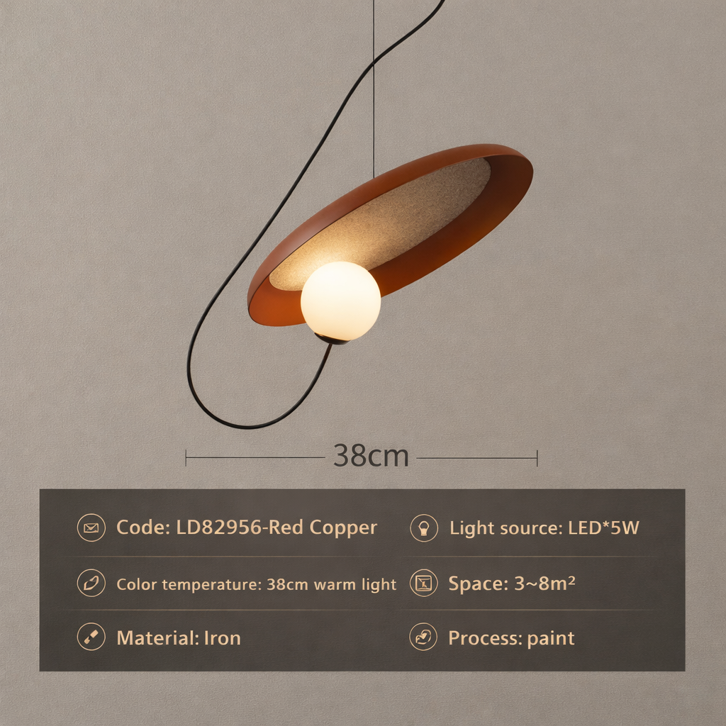 Lámpara Colgante Minimalista – Disco de Metal