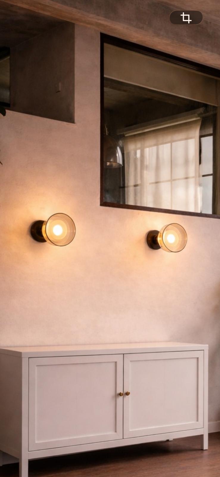 Lámpara de Pared Circular Nórdica – Vidrio y Metal
