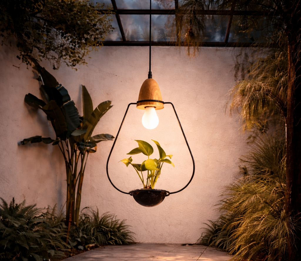Lámpara Colgante LED para Plantas - Iluminación Decorativa Jardín Interior