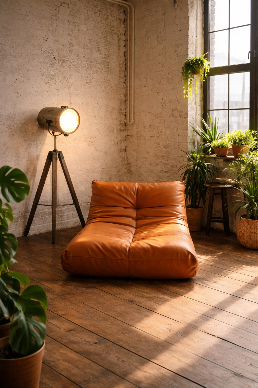 Lámpara de Pie Aurora – Trípode Vintage con Luz Cálida